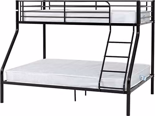Seconique Tandi Metal Triple Bunk Bed Frame, Black, W/D/H: 140 x 200 x 154 cm