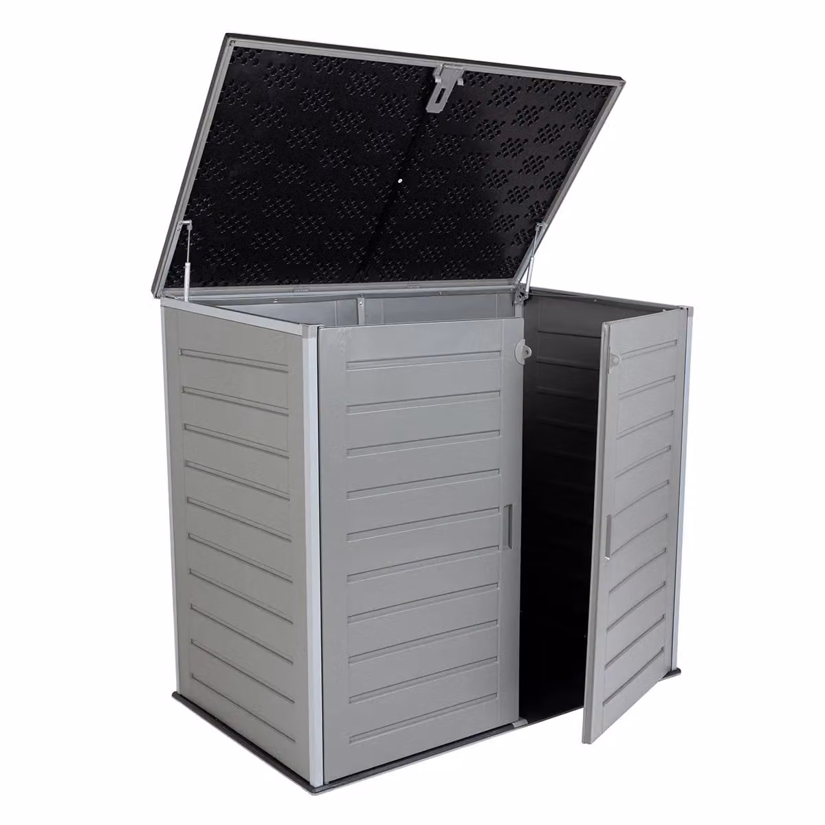 Charles Bentley 1170L Outdoor Garden Storage Cabinet, Grey and Black, W/D/H: 140 x 124.5 x 82 cm – 3