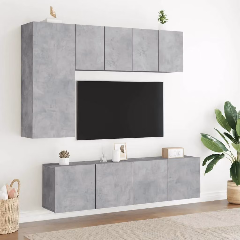 Berkfield Home Wall-mounted TV Cabinets, 2 Piece Set, Concrete Grey, W: 60 cm, D: 30 cm, H: 41 cm – 3
