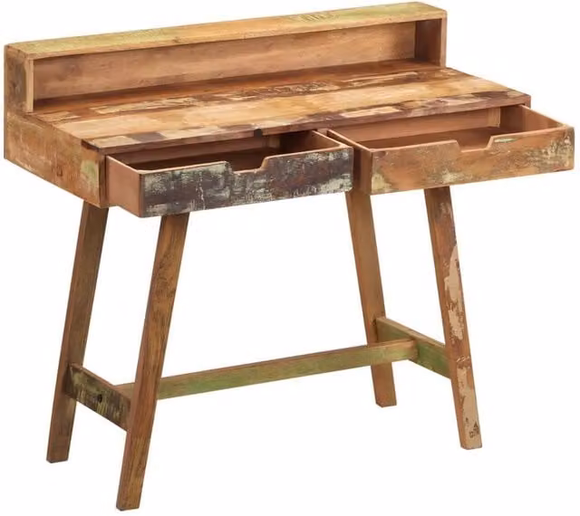Berkfield Home Beautiful Writing Desk in Brown Solid Reclaimed Wood