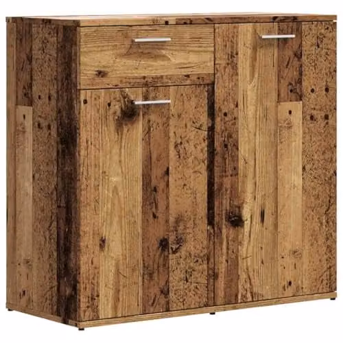 vidaXL Rustic Brown Sideboard in Old Wood, W/D/H: 80 x 36 x 75 cm