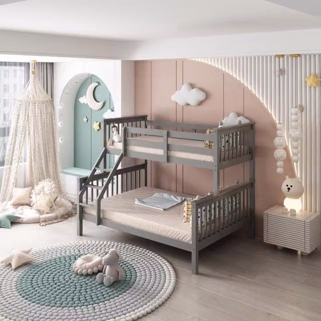 Kosy Koala Grey Pine Triple Bunkbed for Children's Bedrooms
