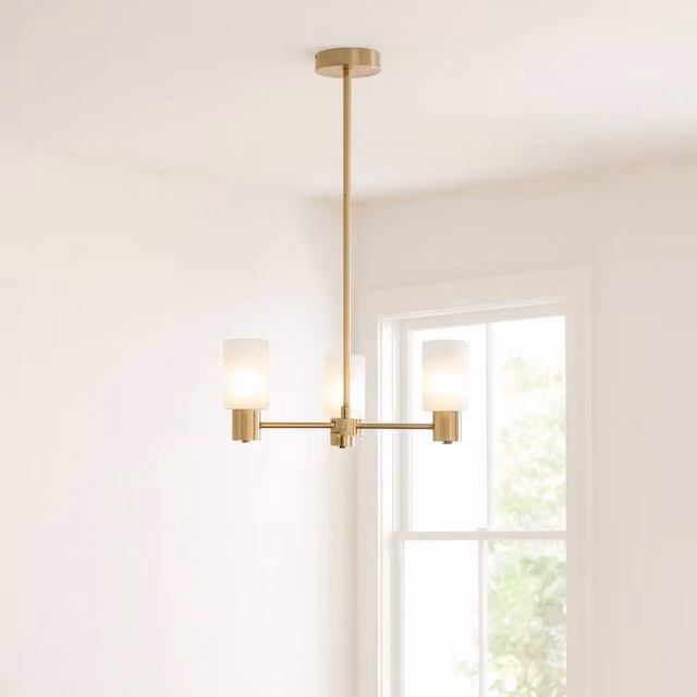 Pagazzi Design Maya 3-Light Semi-Flush Ceiling Light in Gold/Brass