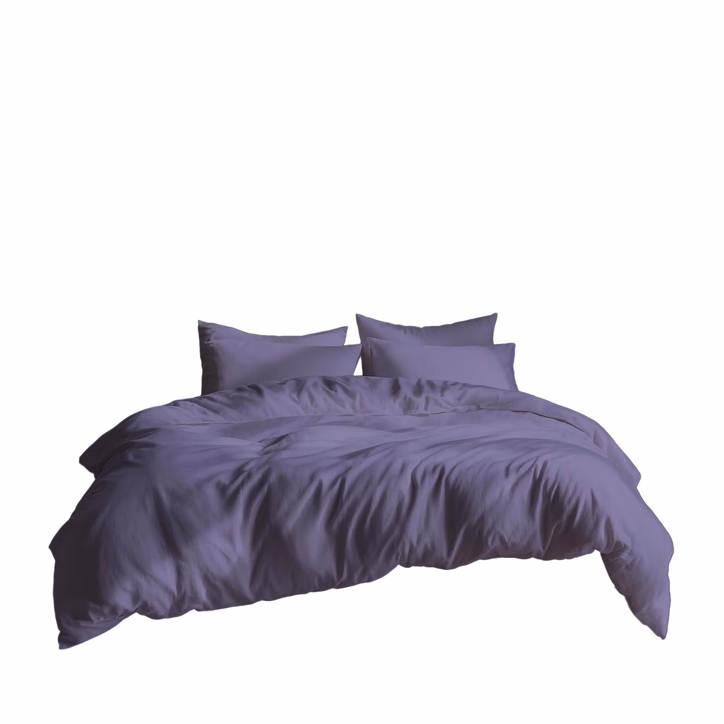 Home Sweet Home UK Plain Dyed Polycotton Duvet Cover and Pillowcase Set in Purple, Double Size – 2