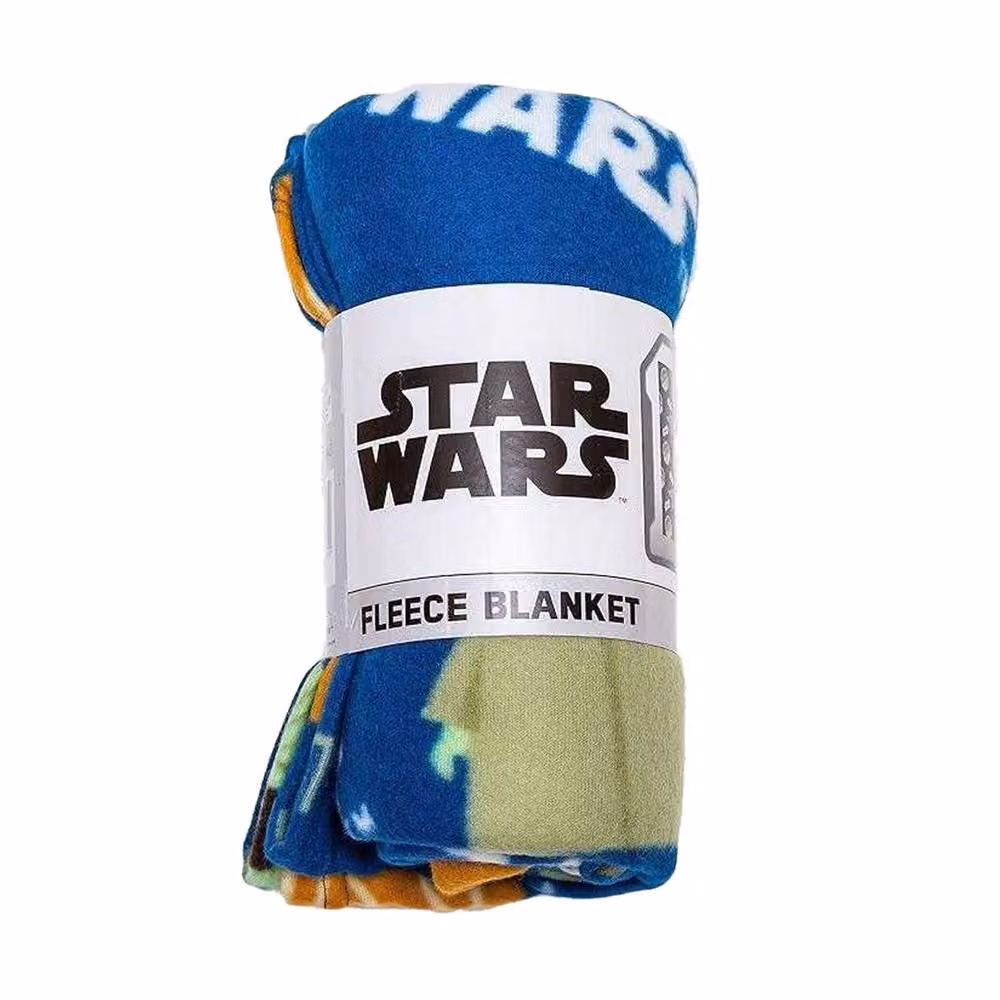 Star Wars Blue Multicolour Fleece Yoda Baby Blanket – 3