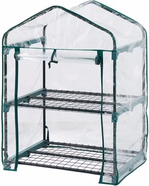 SPETLEK 2 Tier Mini Outdoor Garden Greenhouse in Green – 1