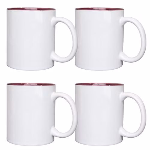 Shatchi 4-Pack White 2-Tone Ceramic Sublimation Mugs, 11oz – 1