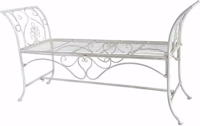 Ascalon Design Ltd Long Seat Bench in Green and White, W: 42 cm, D: 42 cm, H: 70 cm