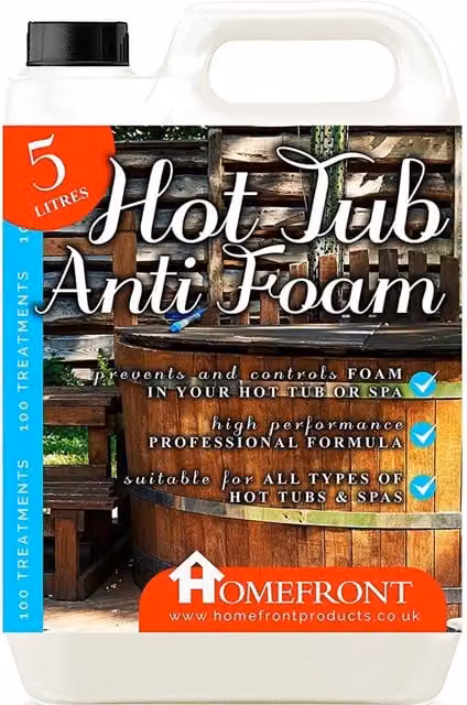 Homefront Anti-Foam Liquid for Hot Tub and Spa Water Clarification, White, 5kg
