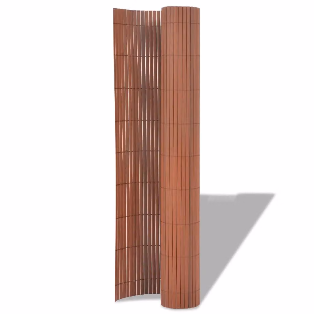 Berkfield Home Double-Sided PVC Garden Fence, Brown, H: 90 cm, W: 500 cm – 2