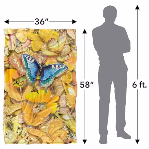 JQ Licensing Royce Mcclure Be Unique Butterflies Super Soft Silky Touch Fleece Throw Blanket, Multicolour, W/D/H: 91 x 147 cm – 2