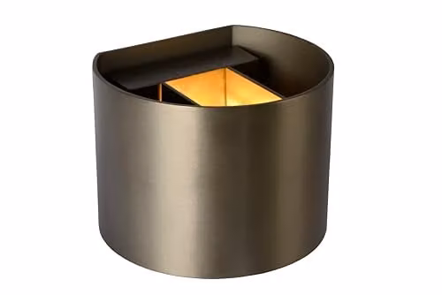 Lucide XIO Modern Cube Up and Down LED Wall Light, Dimmable and Adjustable, Brown
