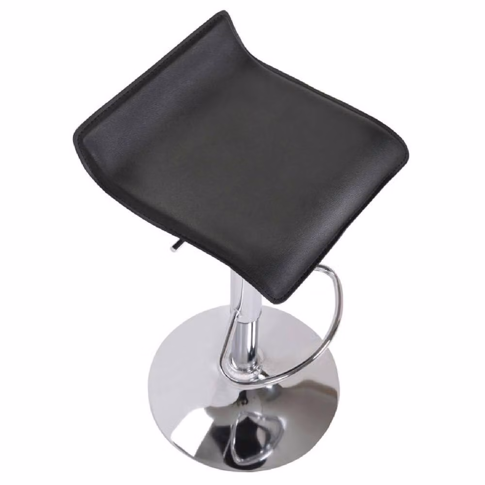 netfurniture Zest Black Low Back Padded Bar Stool with Synthetic Leather and Metal Frame – 2
