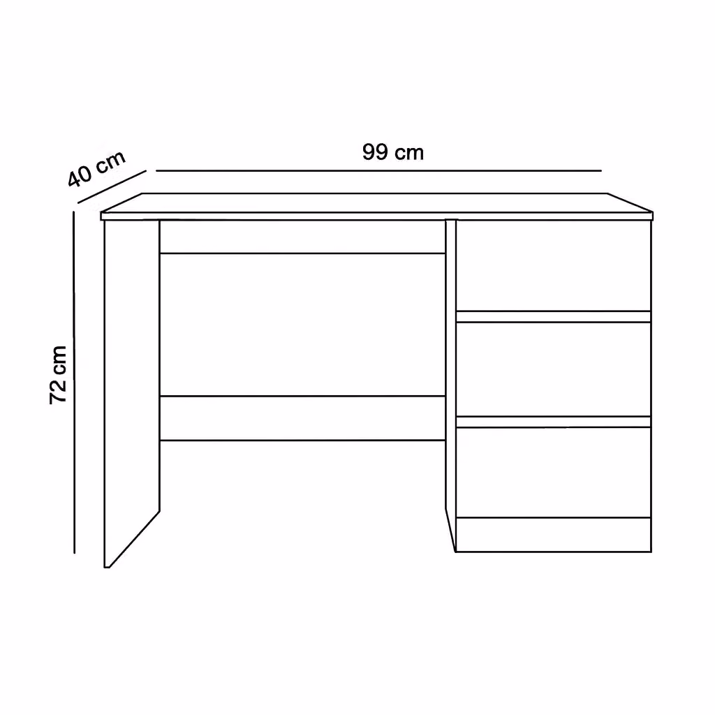 LUXURY LIFE Carlton Matt Dressing Table with 3 Drawers in White – 2