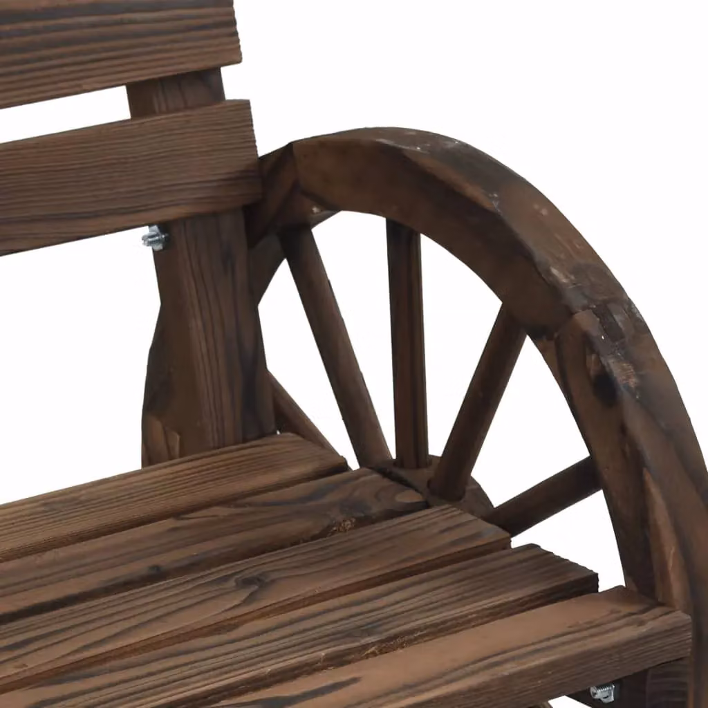 Berkfield Home Set of 4 Rustic Brown Solid Wood Fir Garden Chairs – 6