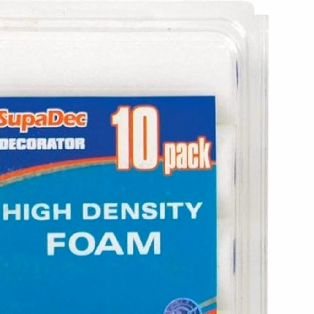 SupaDec High-Density Foam Mini Roller, White, Pack of 10 – 2