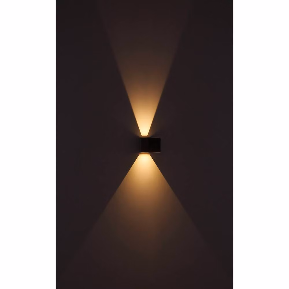 Netlighting Veronika Outdoor Up and Down Wall Lamp in Brown Wood Look with 2x LED 3000K Warm White IP54 Rating – 2