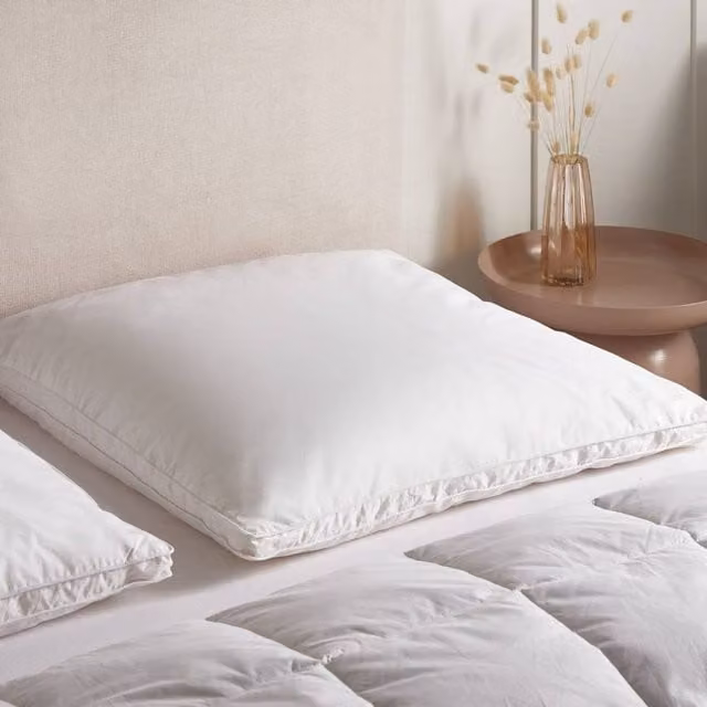 Wyld Haus White Cotton Duck Down and Feather Fill Soft Square Pillow 80 x 80 cm