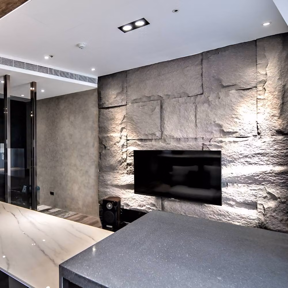 ENER-J Grey Slate Stone Look PU Wall Panel Decorative Cladding, Pack of 2, W: 120 cm, H: 60 cm – 4