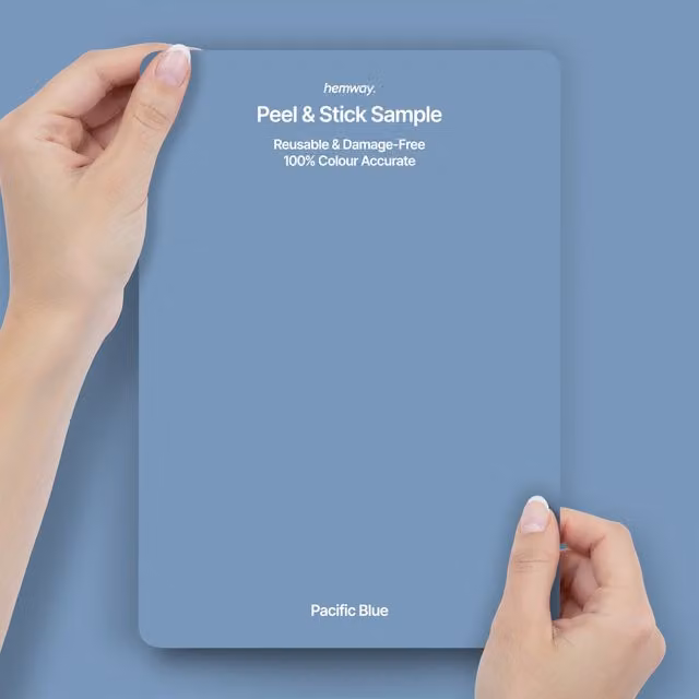 Hemway Interior Paint Sample Peel and Stick Swatch in Pacific Blue