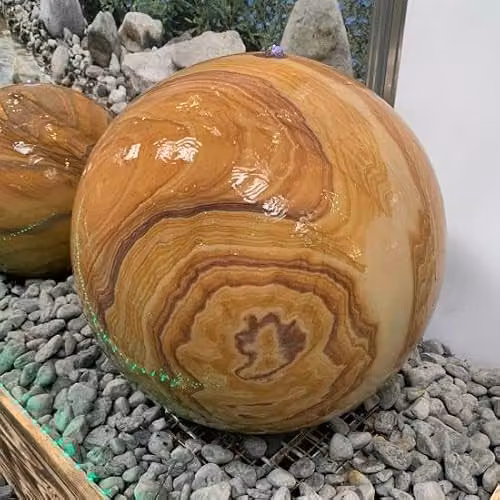 Tranquility Spring Stone Sandstone Sphere Solar Water Feature, Diameter: 60 cm – 2