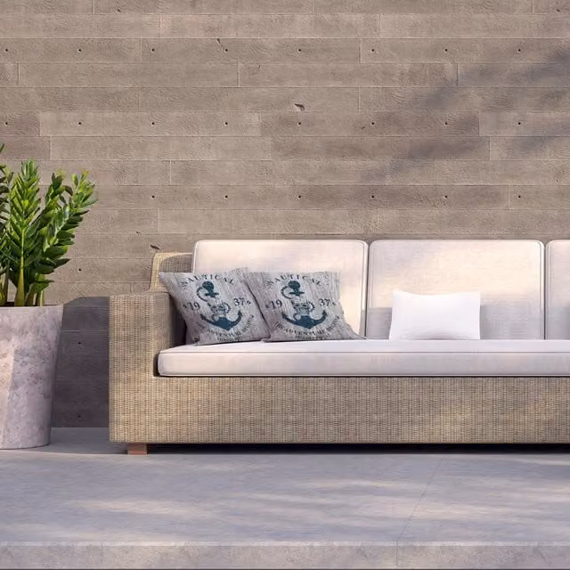 Benjamin Tate Design LTD Anchor Print On Wood Outdoor Cushion, Blue, W: 60 cm, D: 60 cm