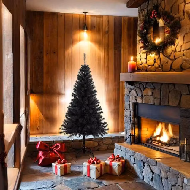 Berkfield Home Artificial Christmas Tree in Black, 150 cm