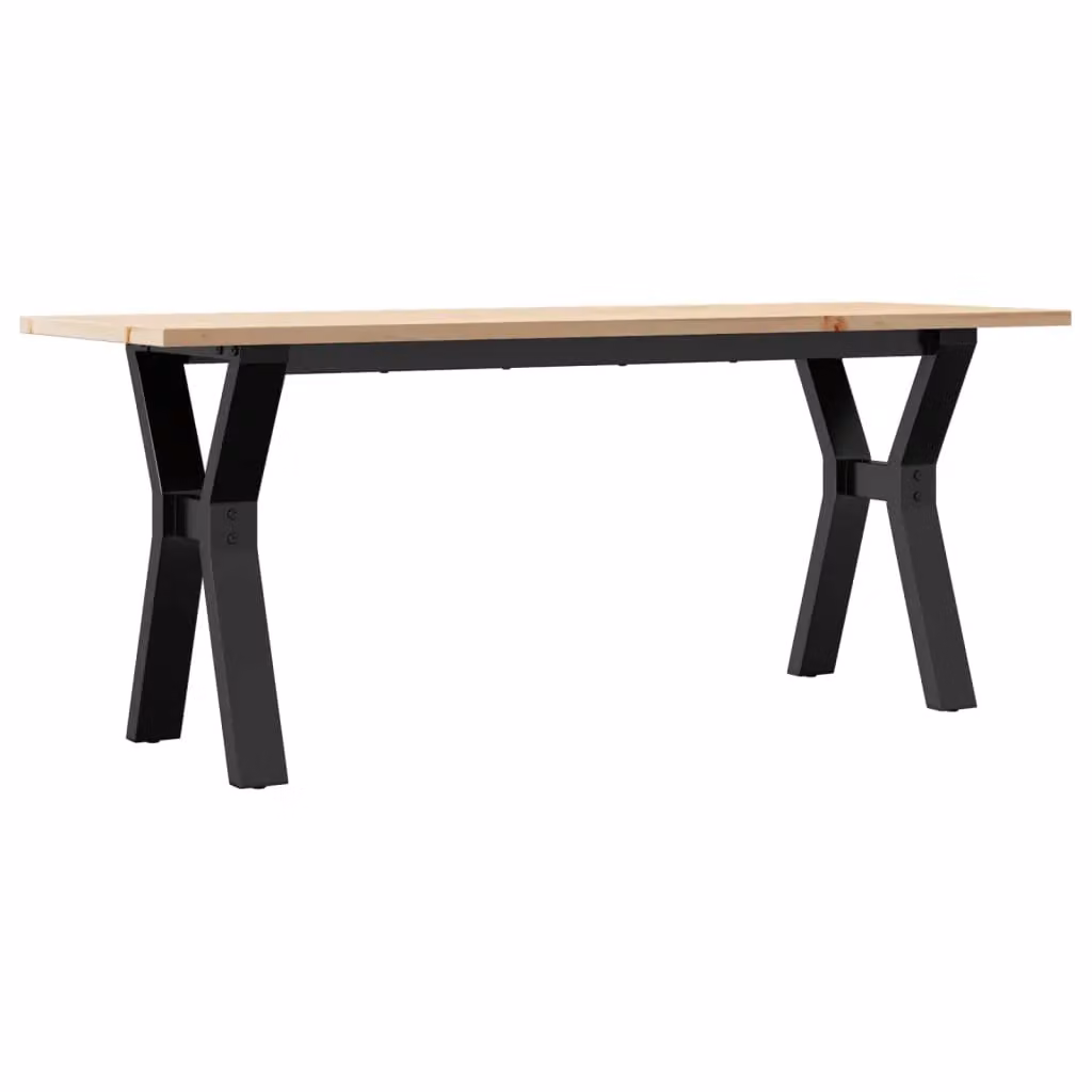 Berkfield Home Y-Frame Coffee Table in Brown Solid Pine and Steel, W/D/H: 110 x 40 x 45 cm – 2