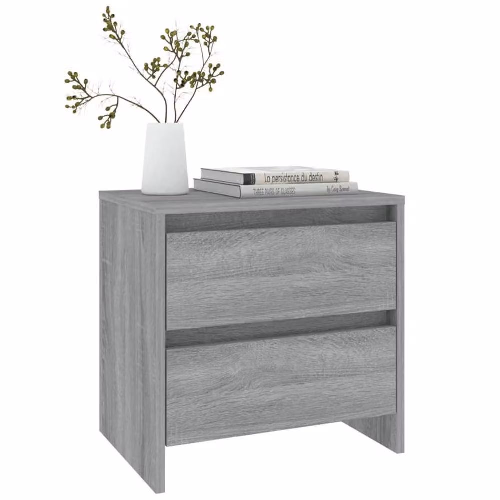 Berkfield Home Elegant Bedside Cabinet in Grey Sonoma, W: 45 cm, D: 34.5 cm, H: 44.5 cm – 2