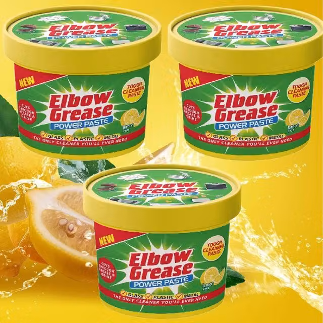 Elbow Grease All Purpose Degreaser Cleaning Paste with Lemon, 350g, Yellow