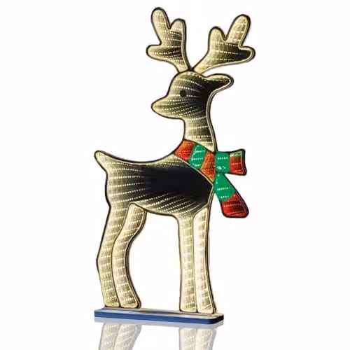 The Christmas Workshop Reindeer Infinity Double-Sided Multi-Coloured Christmas Light, Height: 60 cm