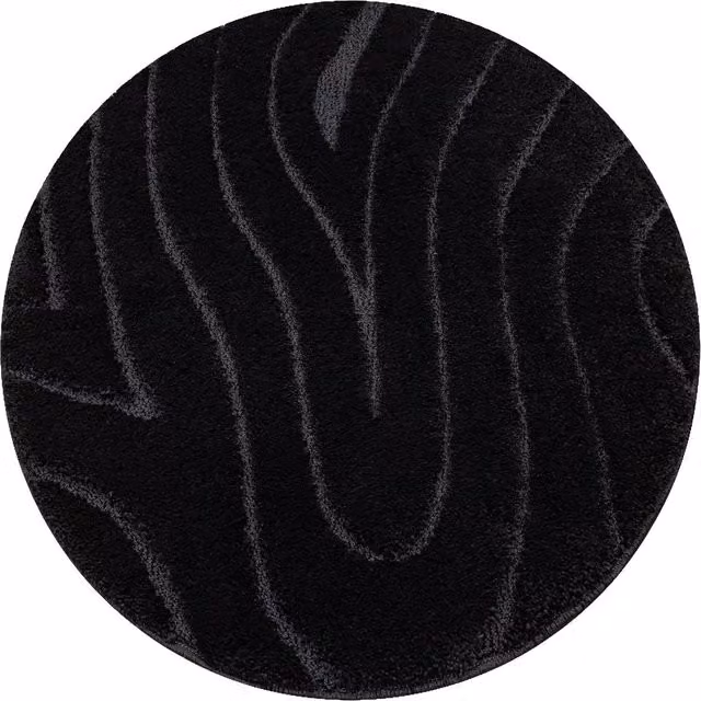 RugsX Black Round Bath Mat, Diameter: 100 cm – 1