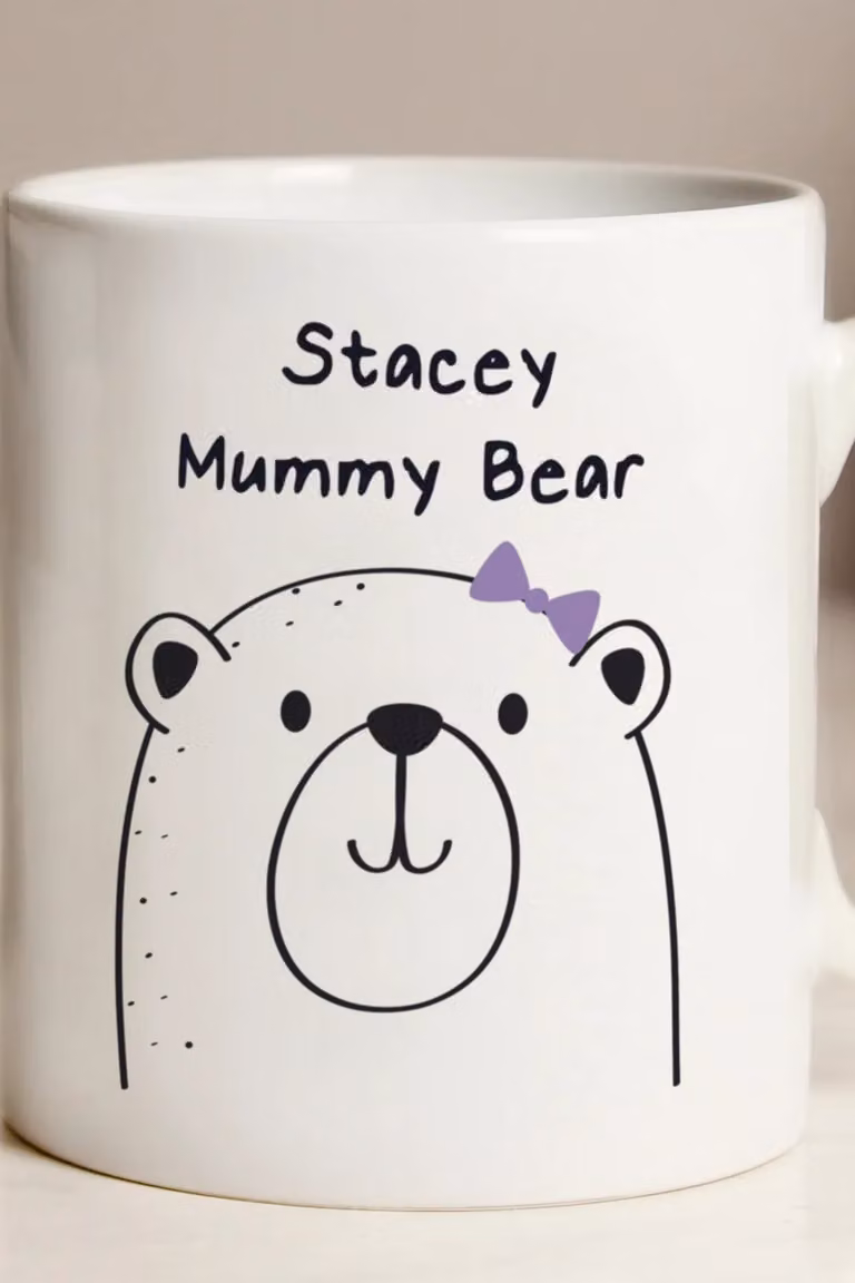 Personalised Memento Company Women's Personalised Mummy Bear Ceramic Mug in White