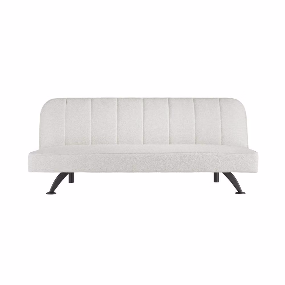 Wyld Haus Malahide Single Sofa Bed in Ivory Boucle with Black Metal Legs – 2