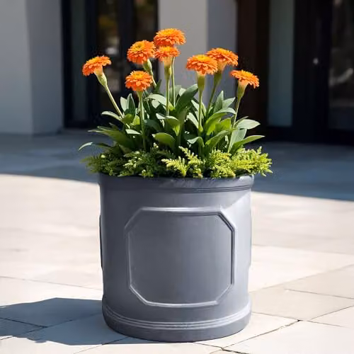 IDEALIST Grey Reinforced Stone Planter, 45 cm Diameter, 57 l – 8
