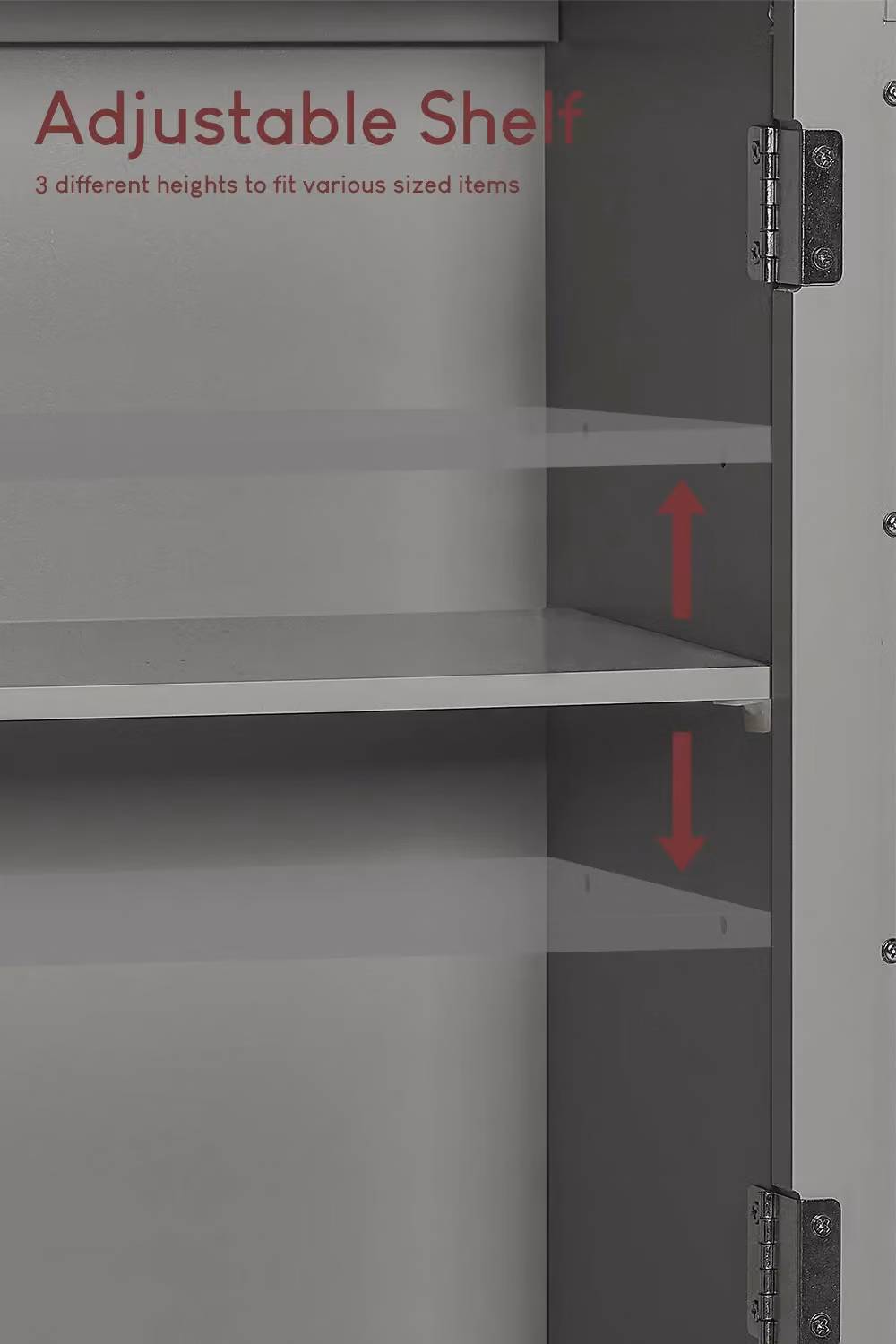 Home Discount Bath Vida Priano 2 Door Mirrored Wall Cabinet with Internal Shelves in Grey, W/D/H: 58 x 56 x 13 cm – 3