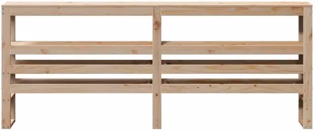 Berkfield Home Solid Wood Pine Headboard with Shelves, Beige, W/D/H: 186 x 19 x 82 cm