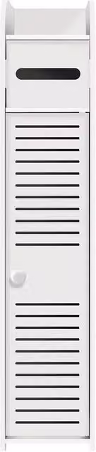 NESTLUNE White Tall Corner Cabinet Slim Bathroom Storage Shelf Unit