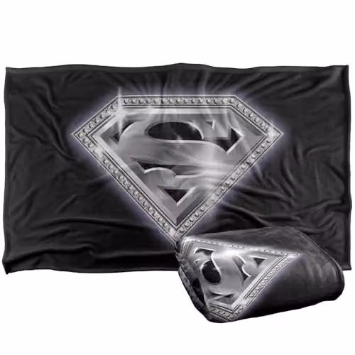 Warner Bros. Superman Bling Shield Super Soft Fleece Throw Blanket, Multicolour, W: 91.44 cm x D: 147 cm