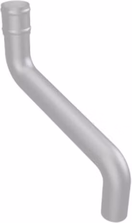 ARP Cast Aluminium 2 Part Swan Neck Round Downpipe, Silver, W/D/H: 400 x 76 mm
