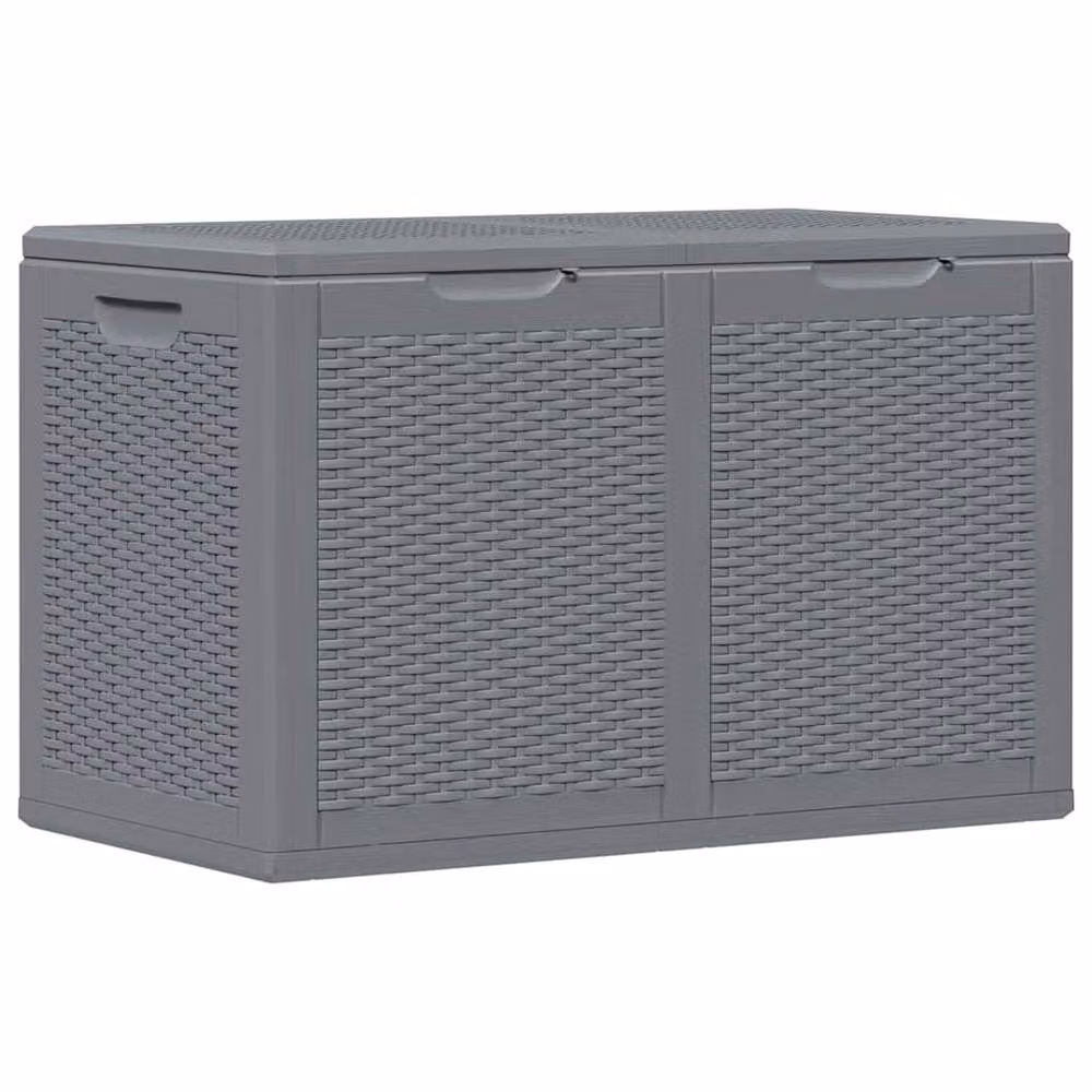 Berkfield Home Grey Rattan Style Garden Storage Box, 180 L – 2