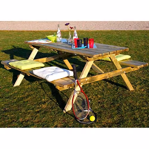 Forest Style Matisse Picnic Table in Brown, W/D/H: 165 x 180 x 70 cm – 3