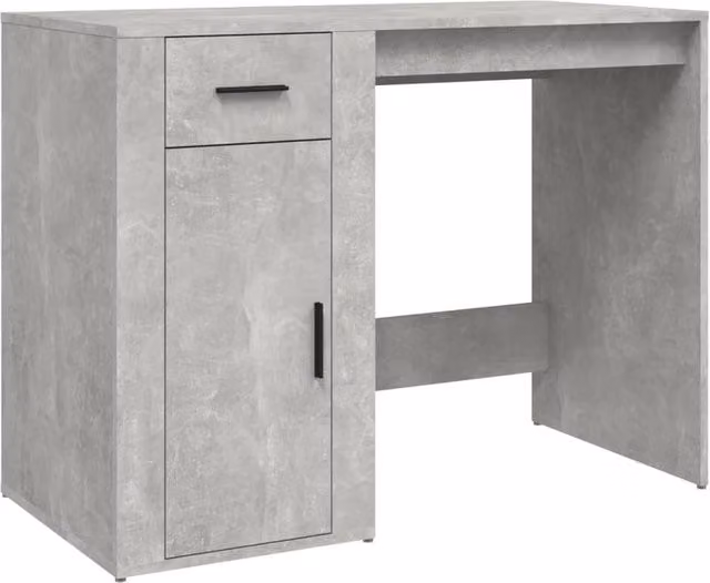 Berkfield Home Modern Computer Desk in Grey, W/D/H: 100 x 49 x 75 cm