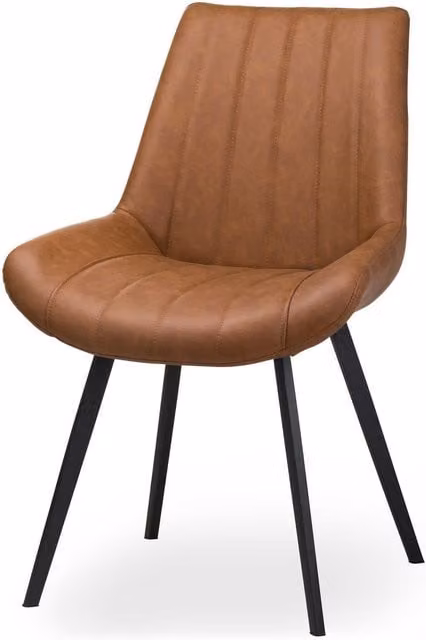 Hill Interiors Malmo Dining Chair in Brown Synthetic Leather