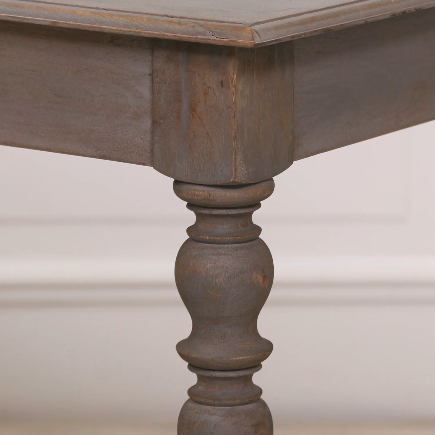 Glasstone Rustic Wooden Column Leg Console Table in Brown, W/D/H: 201 x 50 x 85 cm – 2