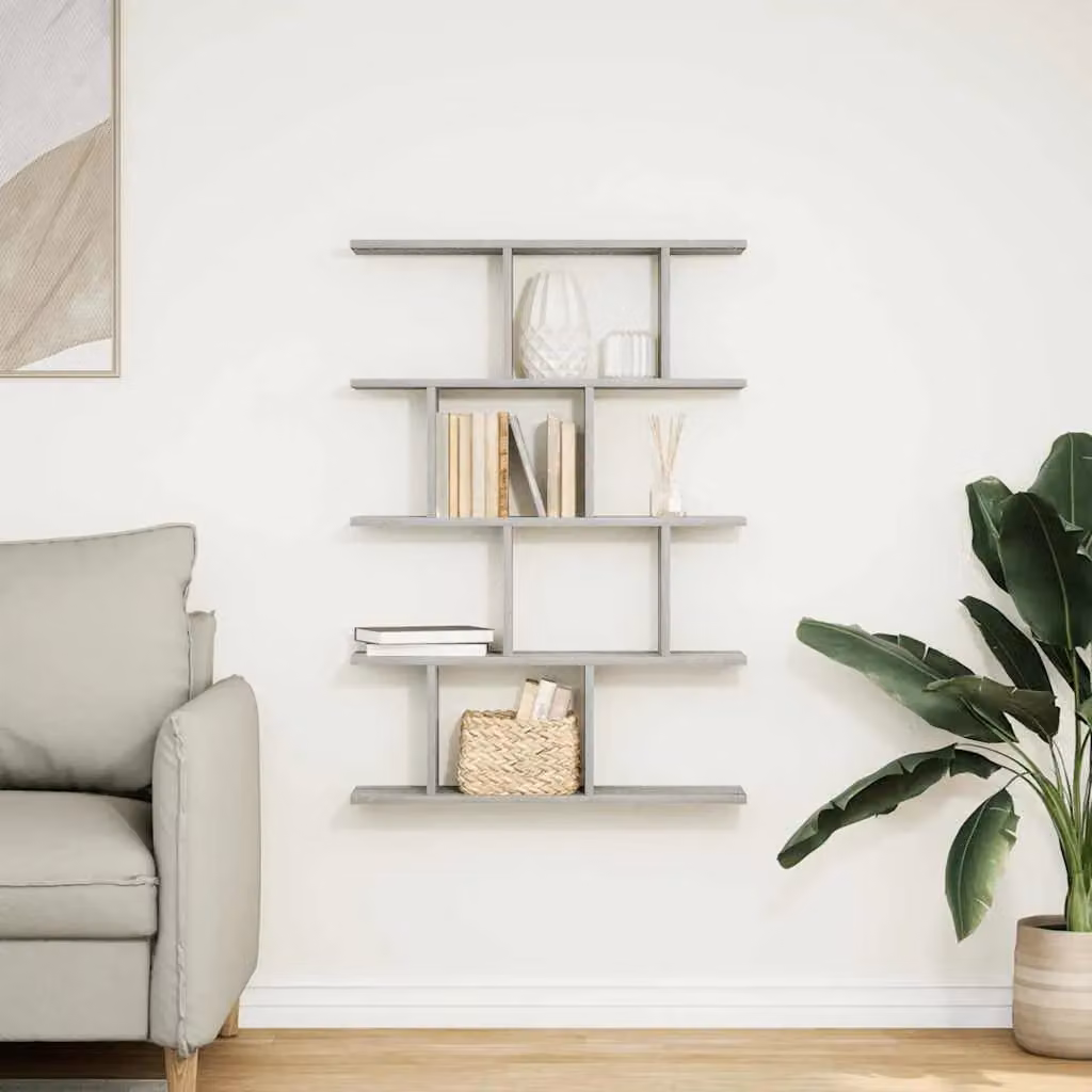Berkfield Home Wall Mounted 12 Compartment Cube Shelf in Grey Sonoma Engineered Wood – 2