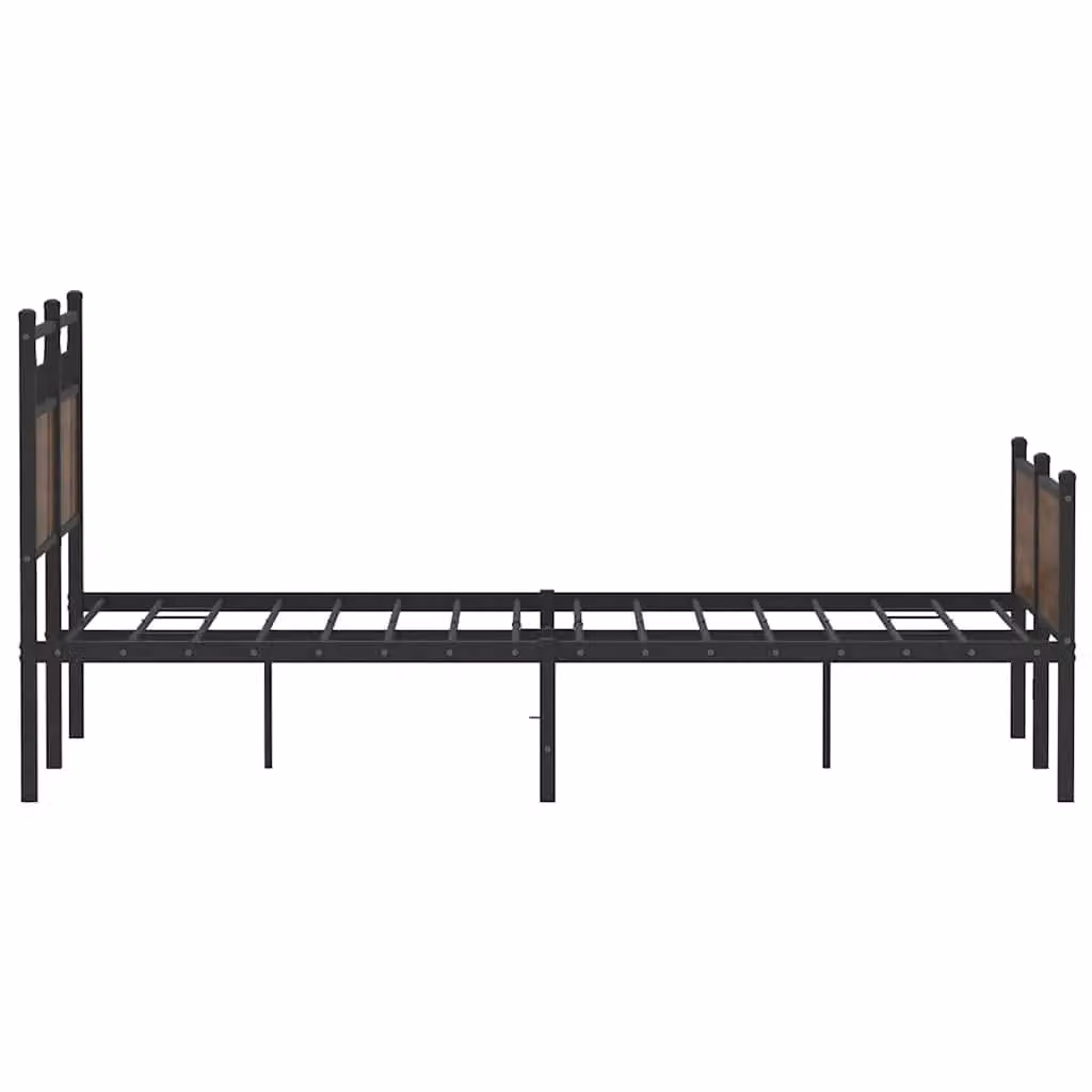 Berkfield Home Small Double Bed Frame in Brown Oak, Engineered Wood, W/D/H: 120 x 190 cm – 4