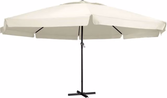 Berkfield Home Outdoor Parasol with Aluminium Pole in Sand White – 1