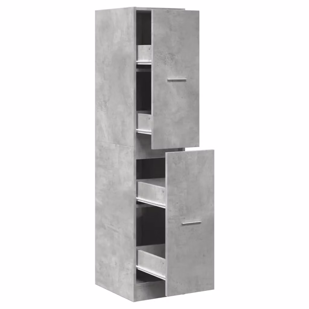 Berkfield Home Apothecary Cabinet in Concrete Grey, W/D/H: 30 x 41 x 144.5 cm – 2