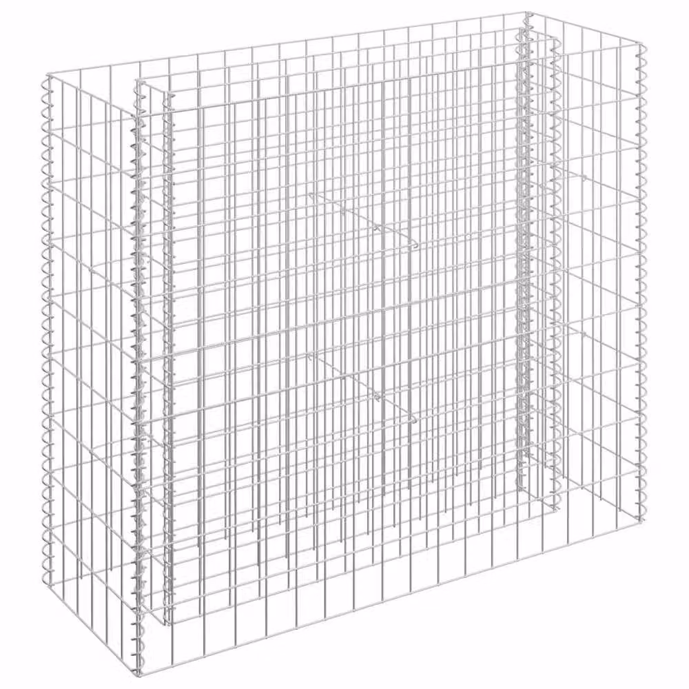 Berkfield Home Durable Galvanised Steel Gabion Raised Bed in Silver, W/D/H: 90 x 30 x 90 cm – 2
